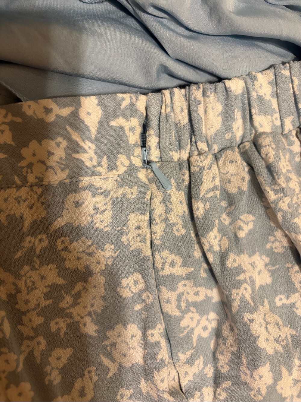 Light Blue Floral Midi Skirt - Picture 4 of 5